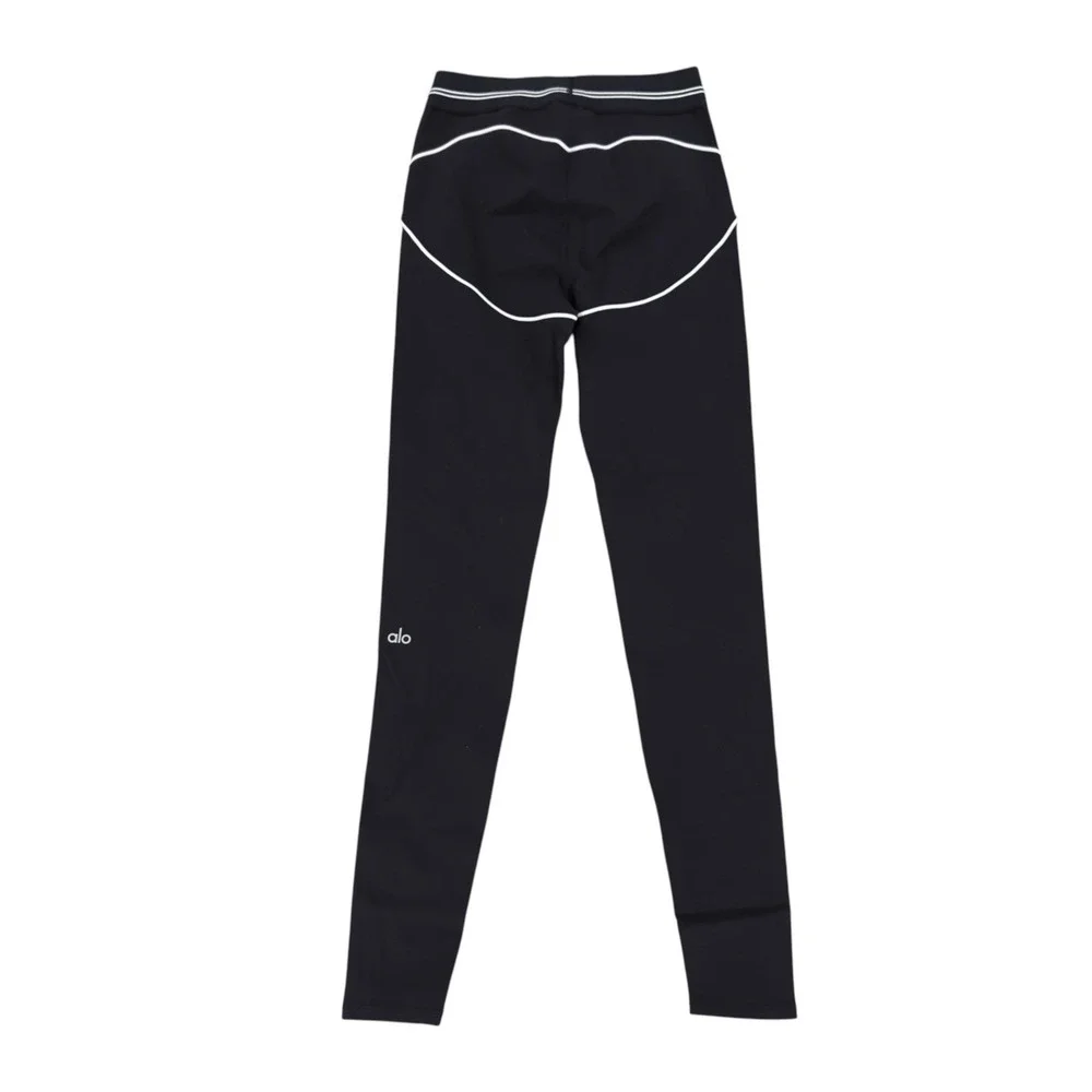 Alo Yoga Women's Size Small Black/White Airbrush High Waist Heart Throb Leggings